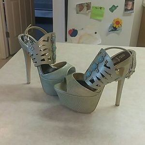 Snake skin platform high high heels